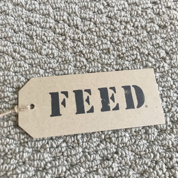 FEED The Children of The World 10 Cotton Soft Canvas Tote Bag In Cream & White - Picture 5 of 7